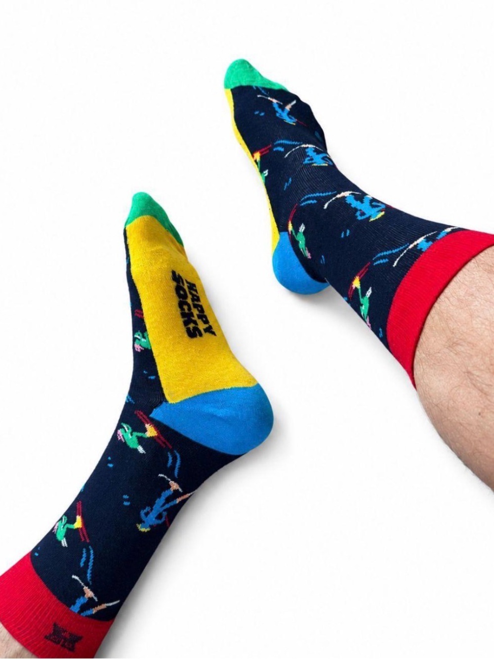 Happy Socks M/L Multicolor Ski Winter Sports Crew Socks